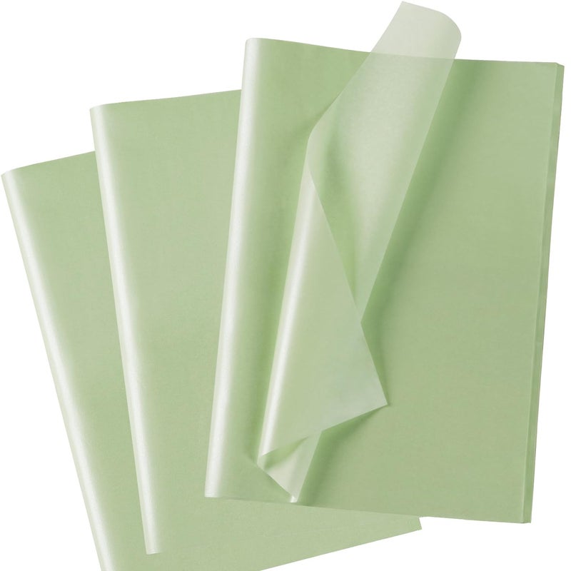 RUIFUN 60 Sheets 20""X14"" Metallic Green Tissue Paper  Mint Green Tissue Paper Bulk for Gift Bags Crafts Packaging Wrapping  Pearlescent Shimmer Wrapping Tissue Paper for Birthday Baby Shower Wedding - Image 1